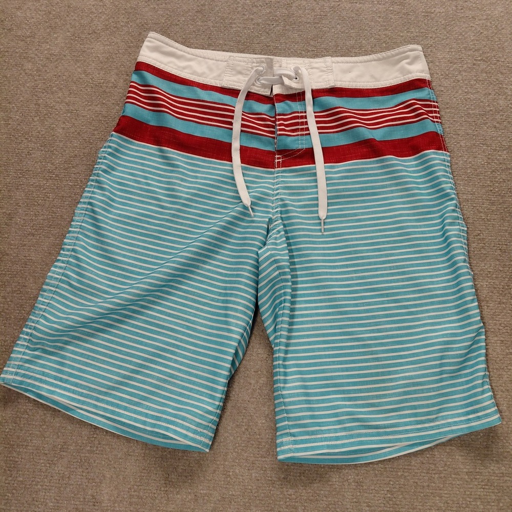 Mens Mossimo Supply Co Swim Trunks Shorts Blue Red White Size 30 Unlined